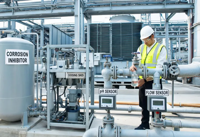 Industrial water treatment chemical dosing